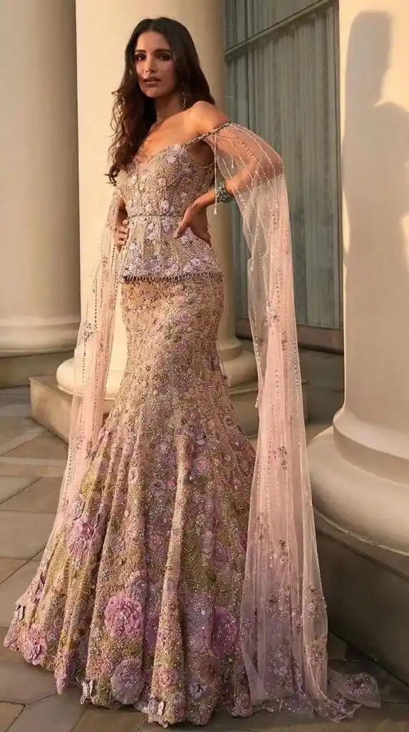 Bride wearing traditional wedding sarees near me collection